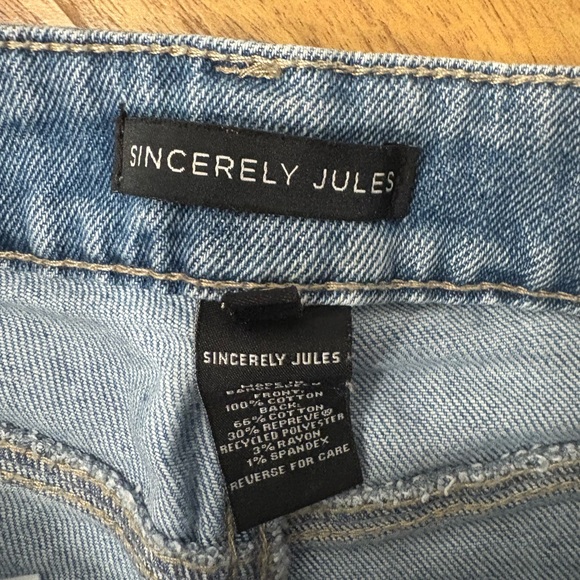 Sincerely Jules Blue Ankle Cropped Jeans with Distressed Details Size 0 - Picture 6 of 11
